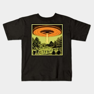 Vintage Comics UFO Encounters UFO Witness Cartoon Vintage Kids T-Shirt